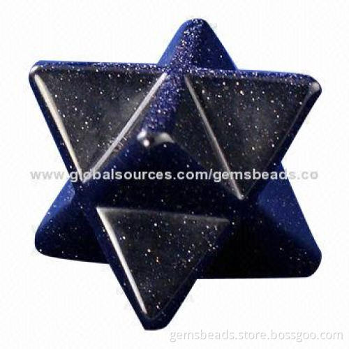 Crystal Merkaba Star Brown Gold Stone Pendant